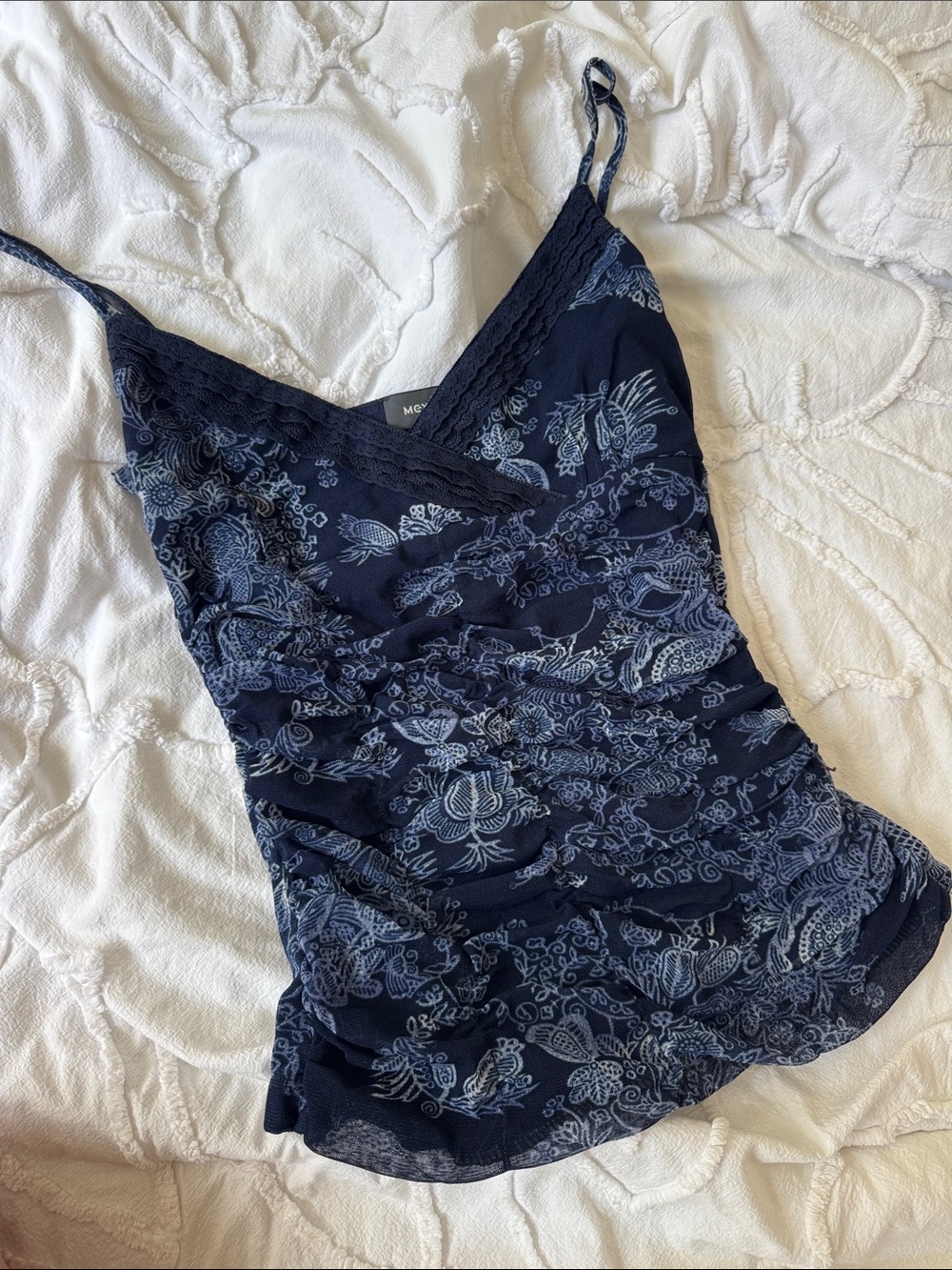 MEXX Navy Floral Lace-Trim Cami